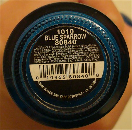 China Glaze Blue Sparrow Ingredients