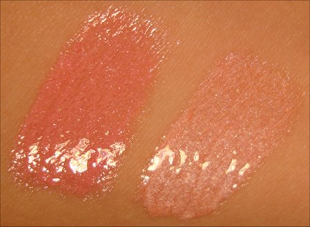 NYX Mega Shine Lip Gloss Swatches Pink Frost & Salsa