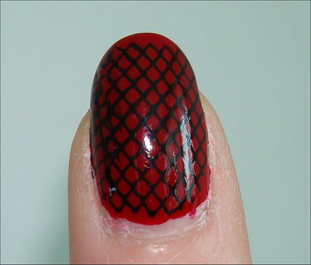 Red & Black Fishnet Konad Swatches