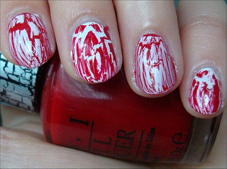 Canada Day Nails Using OPI Shatter Polishes