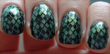 Konad m60 Nail Art with Nubar Indigo Illusion Swatches