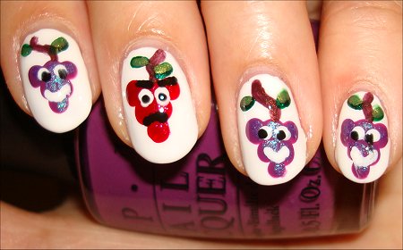 Bunches of Grapes Nail Art Smiles