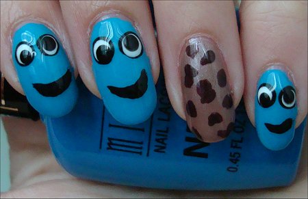 Cookie Monster Nail Art Tutorial & Swatches