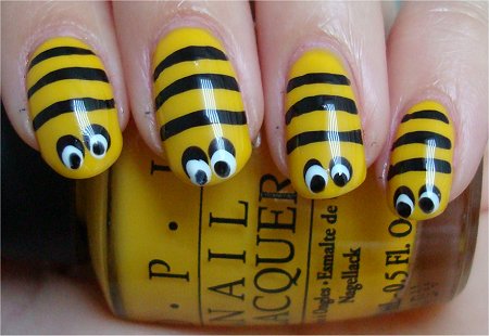 Bee Nails Nail Art Tutorial & Swatches