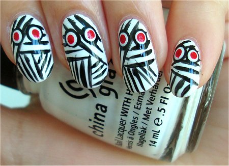 Natural Light Easy Hallowe'en Nail Art Mummy Nails