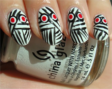 Sunlight Halloween Nail Art Mummy Nails Tutorial