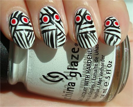 Sunlight Mummy Nails Halloween Nail Art Tutorial