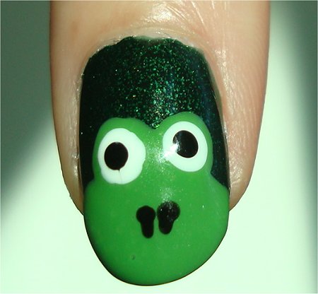 Frog Nail Art Tutorial & Pictures China Glaze Glittering Garland Swatch