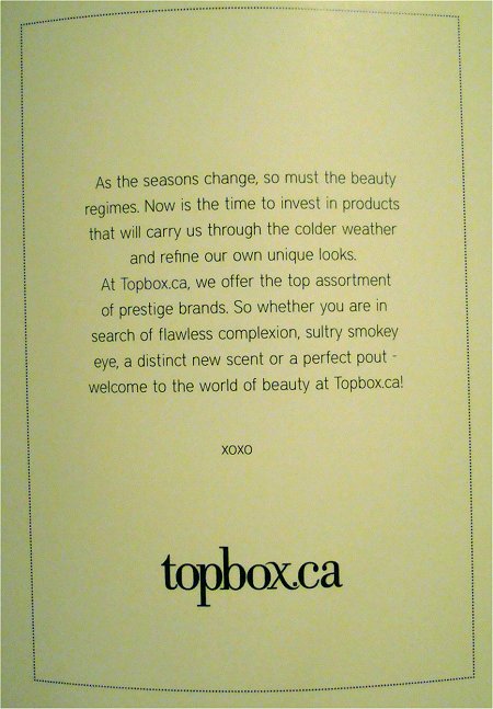 November 2011 Topbox.ca Review Card Picture