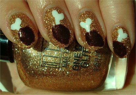 Sunlight Chicken Drumstick Nails Nail-Art Tutorial & Photos