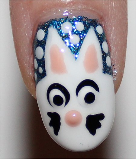 Flash Snow Bunny Nail Art Tutorial & Pics