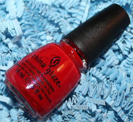 Loose Button December 2011 Luxe Box China Glaze Poinsettia Nail Polish