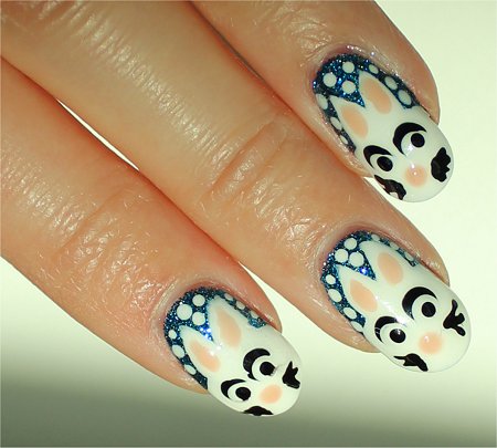 Sunlight Snowbunny Nails Nail-Art Tutorial & Instructions