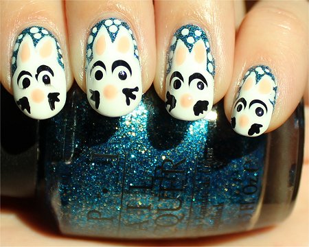 Sunlight Snowbunny Nails Nail-Art Tutorial & Pics