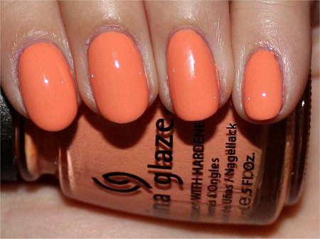 Flash China Glaze Up & Away Collection Swatches Review Peachy Keen Swatch