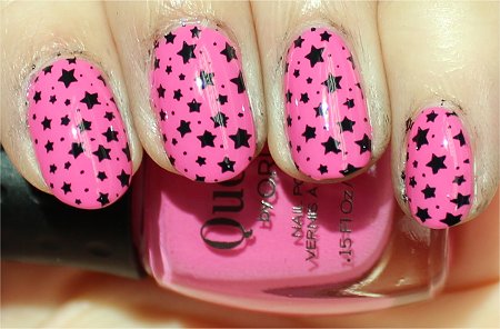 Sunlight Konad m84 Image Plate Pink & Black Star Konadicure