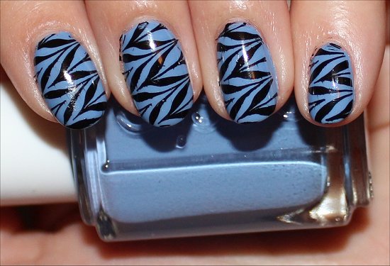 Black Blue Konadicure Nail Art