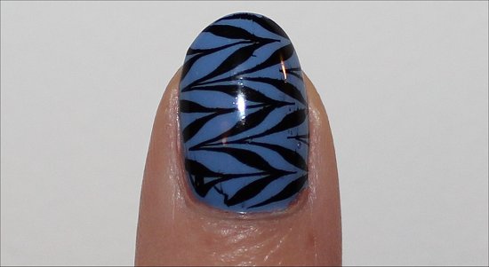 Blue & Black Nail Art Konadicure Image Plate m78