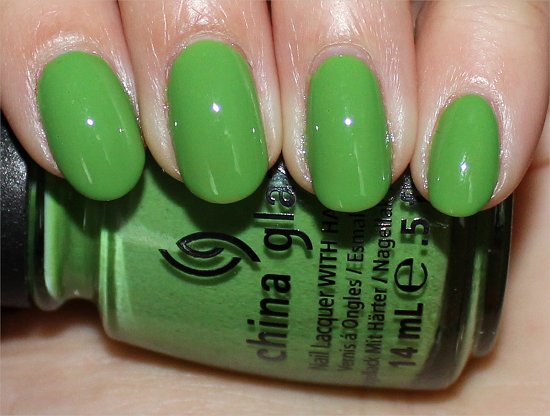 China Glaze ElectroPop Gaga For Green Swatch & Review