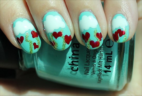 Heart Nails Nail Art Tutorial Valentine's Day Manicure Nail Art Tutorial