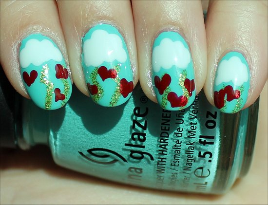 Valentine's Day Heart Nails Nail Art Tutorial & Pics