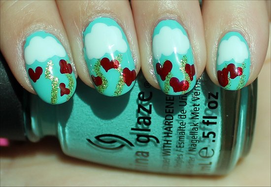 Valentine's Day Nails Nail-Art Tutorial Pictures & Swatches