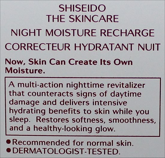 Shiseido The Skincare Night Moisture Recharge Pictures & Review