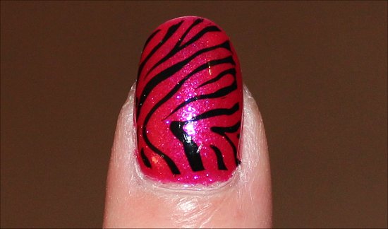 Pink & Black Zebra Nail Art