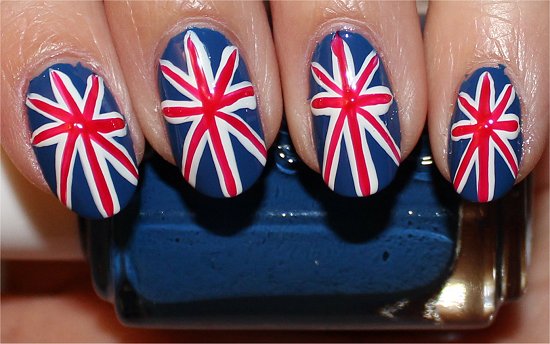 British Union Jack Nail Art Tutorial Step 6