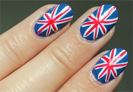 Union Jack British Nails Nail Art Tutorial & Swatches