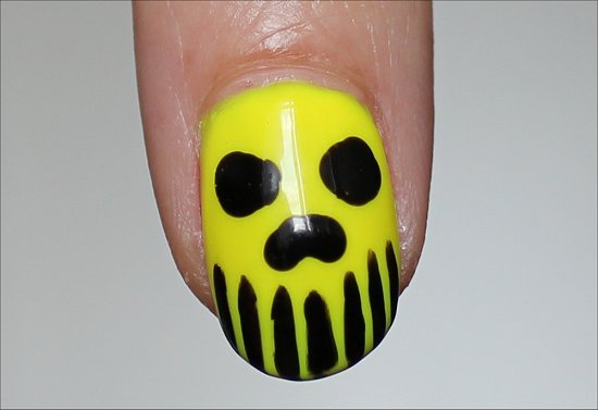 Neon Skull Nail Art Nails