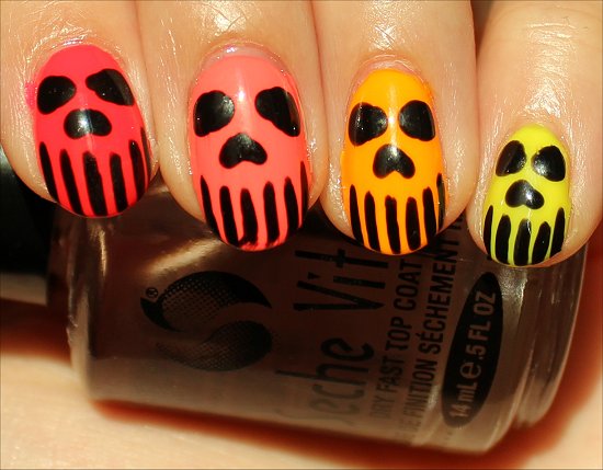 Neon Skull Nail Art Pictures