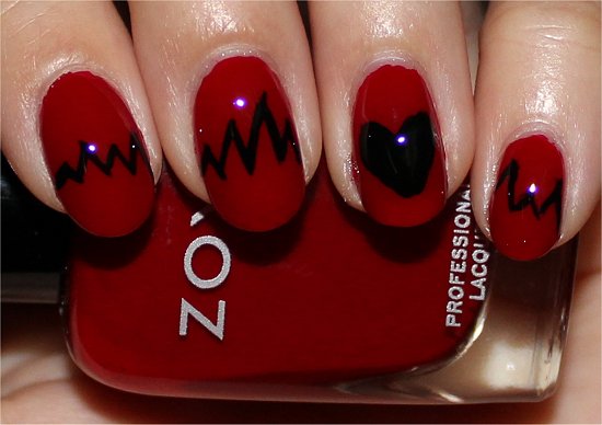 Heartbeat Nail Art Nail Tutorial