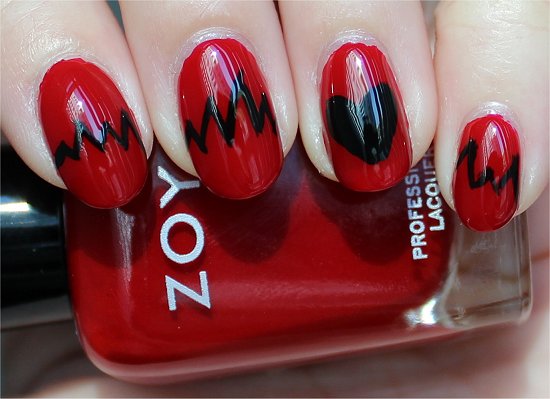 Heartbeat Nails Nail Art Pictures & Tutorial