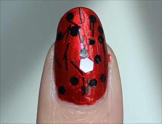 Black Red White Nail Art