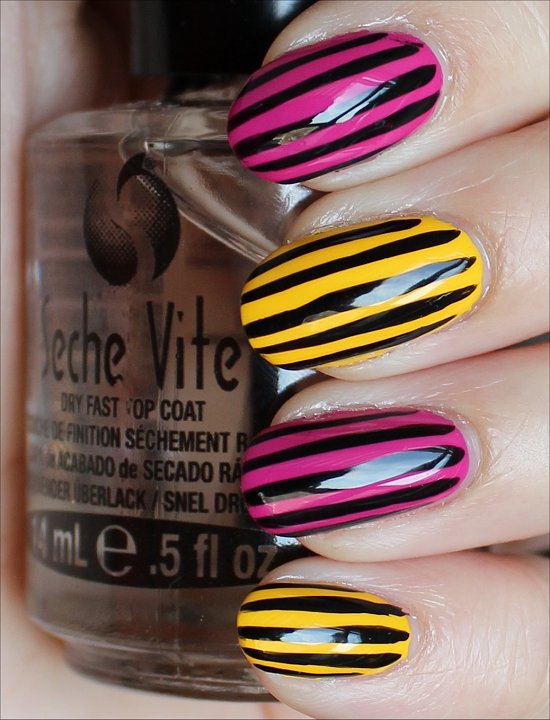 Vertical Stripe Nails Nail Art Swatches