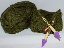 Knitting a Green Hat