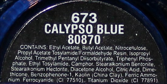 China Glaze Calypso Blue Ingredients