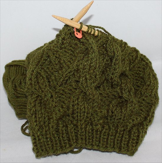 Knitting Green Beanie