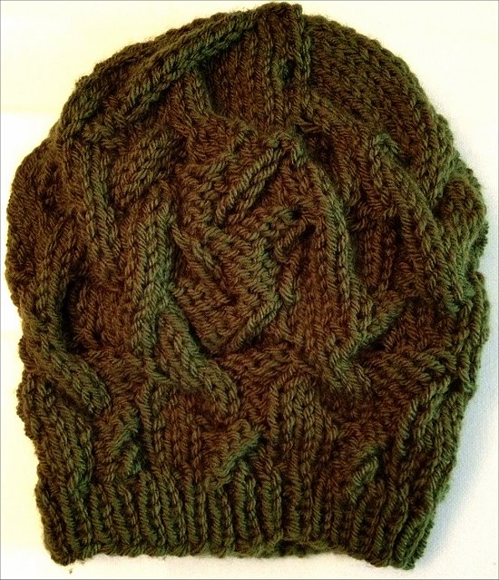 Knitting a Green Hat Completed Project