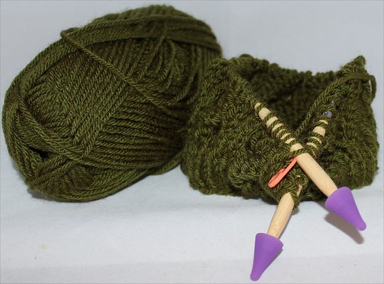 Knitting a Green Hat