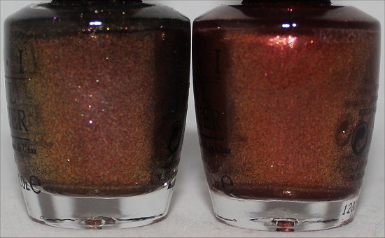 OPI Warm & Fozzie vs. OPI Sprung Comparison Pictures