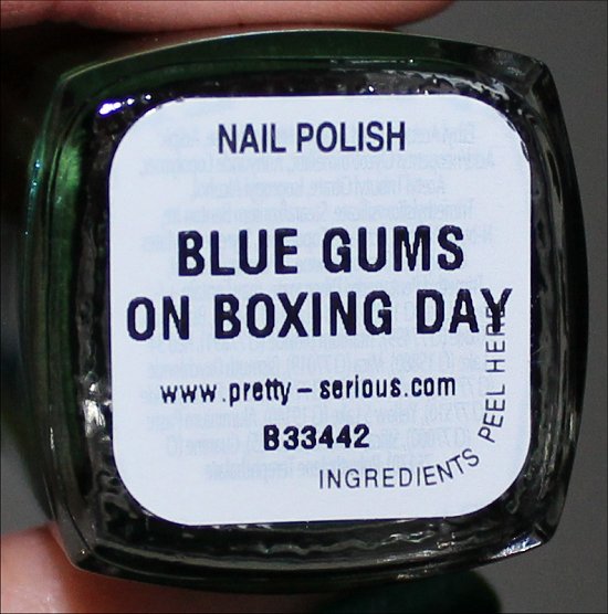 Pretty Serious Cosmetics Christmas Without Snow Collection Blue Gums on Boxing Day