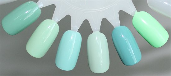 Minty Green Nail Polish Comparison Swatch