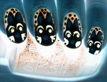 Rabbit Bunny Nail Art negative