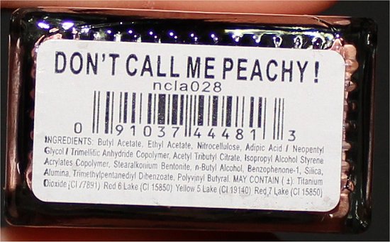 NCLA Don't Call Me Peachy Ingredients