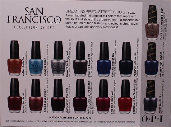 San Francisco Collection by OPI Press Release & Swatches