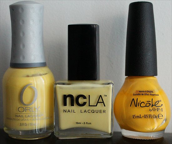 Yellow Nail Polish Comparison Swatches