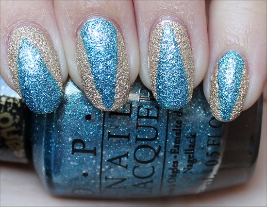 OPI Tiffany Case & OPI Honey Ryder Bond Girls Nail Art