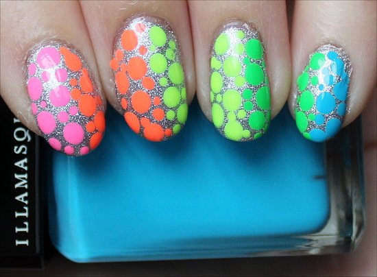 Neon Rainbow Dotticure Nail Art